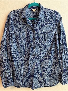 J. Crew Blue Paisley Shirt